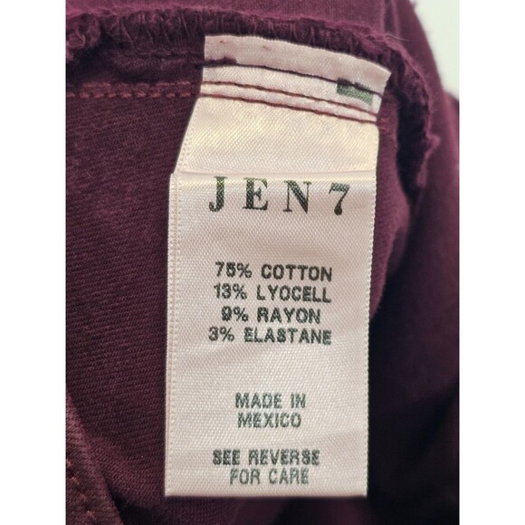 ALK Women's 6 Jen 7 For All Mankind Burgundy Coated Denim Straight Pencil Skirt - Picture 9 of 10